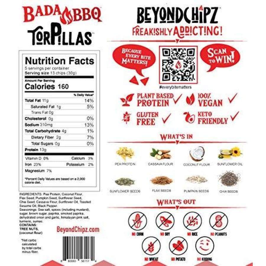BeyondChipz High Protein Torpillas - Bada BBQ - High-quality Protein Chips by BeyondChipz at BariatricPal Store