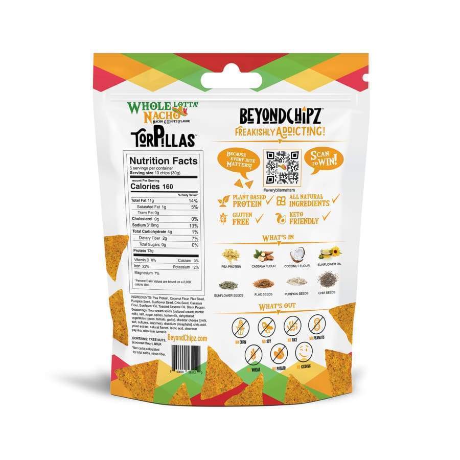 BeyondChipz High Protein Torpillas - Whole Lotta' Nacho - High-quality Protein Chips by BeyondChipz at BariatricPal Store