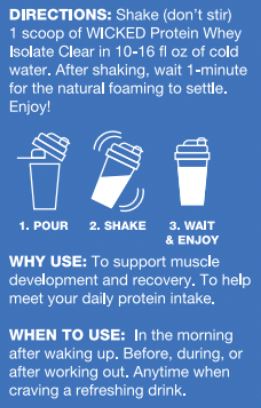 Clear Whey Isolate Protein Powder by WICKED Protein - Blue Raspberry - High-quality Protein Powder by WICKED Protein at BariatricPal Store