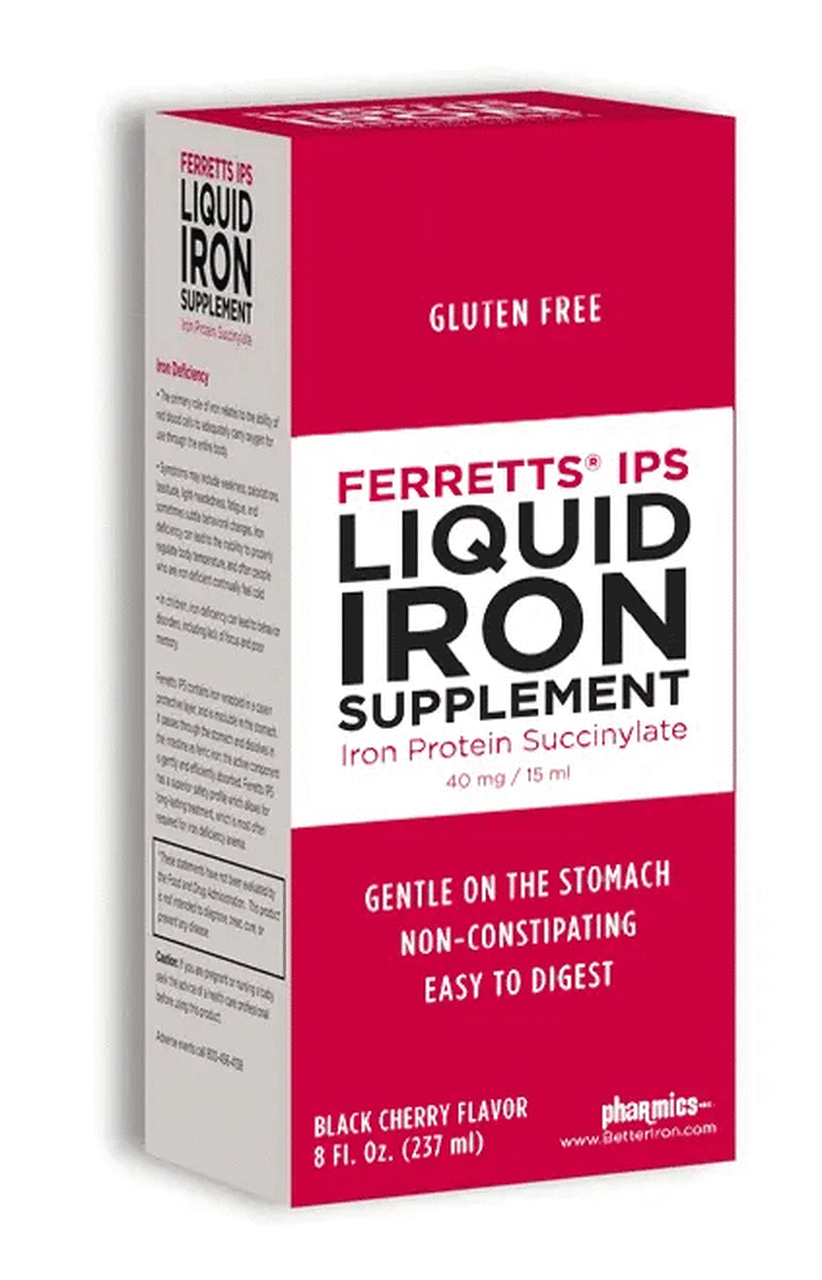 Ferretts IPS Iron (40mg) Supplement - Liquid (8oz) - High-quality Iron by Pharmics at BariatricPal Store