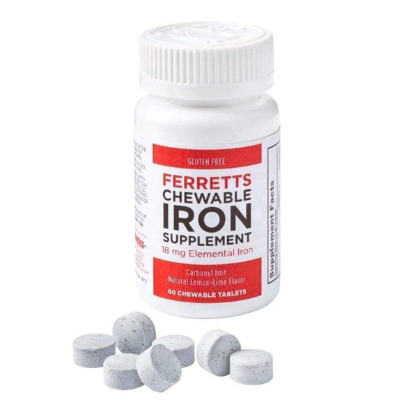 Ferretts Iron (18mg) - Chewable Tablets (60) - High-quality Iron by Pharmics at 