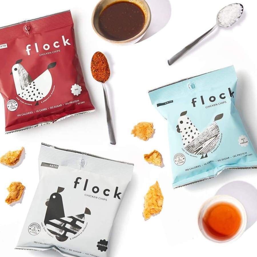 FLOCK Keto Chicken Chips - Variety Pack - High-quality Protein Chips by FLOCK at BariatricPal Store