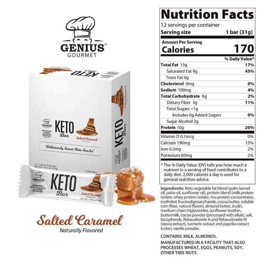 Genius Gourmet Keto Protein & Snack Bars - 4-Flavor Variety Pack - High-quality Protein Bars by Genius Gourmet at 