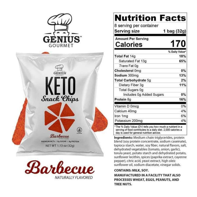 Genius Gourmet Keto Snack & Protein Chips - 4-Flavor Variety Pack - High-quality Protein Chips by Genius Gourmet at 