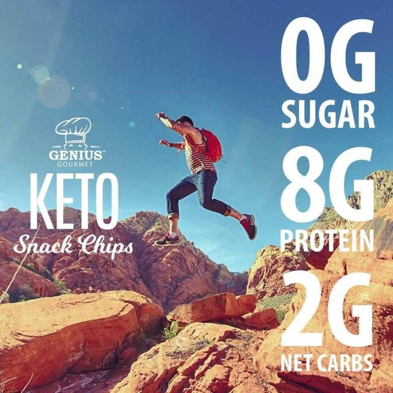 Genius Gourmet Keto Snack & Protein Chips - Spicy Nacho - High-quality Protein Chips by Genius Gourmet at 