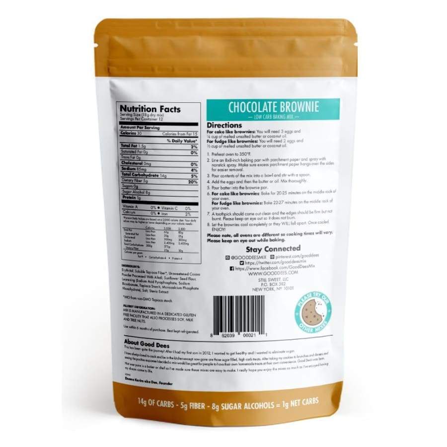 Good Dee’s Sugar-Free Low-Carb Chocolate Brownie Mix - High-quality Baking Mix by Good Dee's at BariatricPal Store