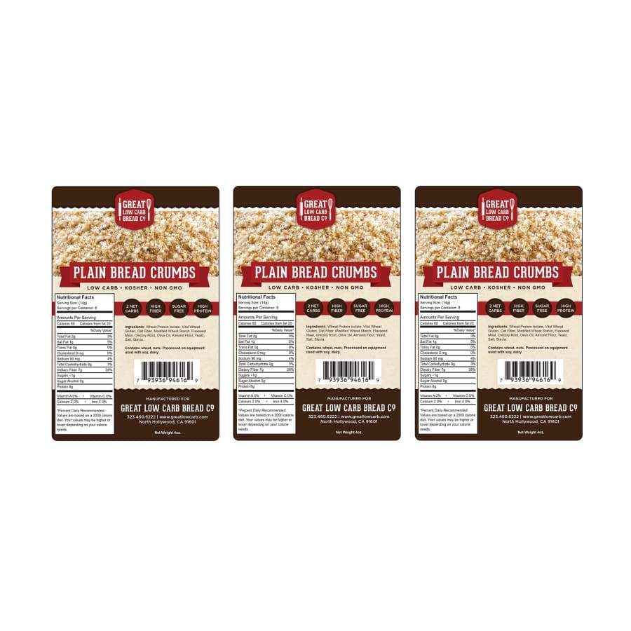 Great Low Carb Bread Crumbs (4oz) - Plain - High-quality Breadcrumbs by Great Low Carb Bread Co. at 