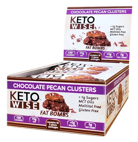 Keto Wise Fat Bombs - Chocolate Pecan Clusters - High-quality Candies by Keto Wise at BariatricPal Store