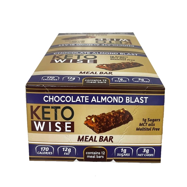 Keto Wise Meal Replacement Protein Bar - Chocolate Almond Blast - High-quality Protein Bars by Keto Wise at BariatricPal Store