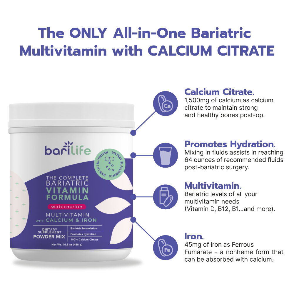 Bari Life Complete Bariatric Multivitamin Powder – Watermelon - High-quality Multivitamins by Bari Life at BariatricPal Store