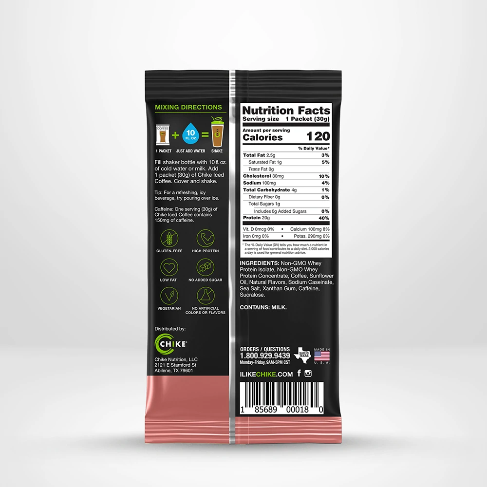 Chike Nutrition High Protein Iced Coffee Single Packets - High-quality Single Serve Protein Packets by Chike Nutrition at BariatricPal Store