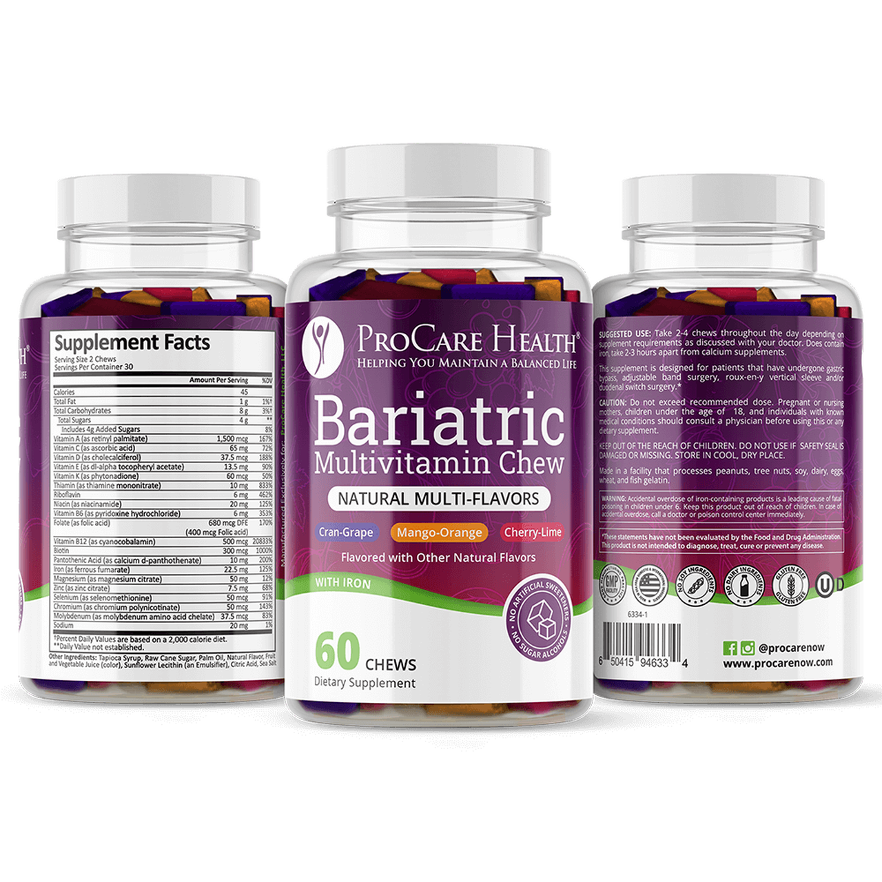 ProCare Health Bariatric Multivitamin Soft Chews Multi-Flavor - High-quality Multivitamins by ProCare Health at 