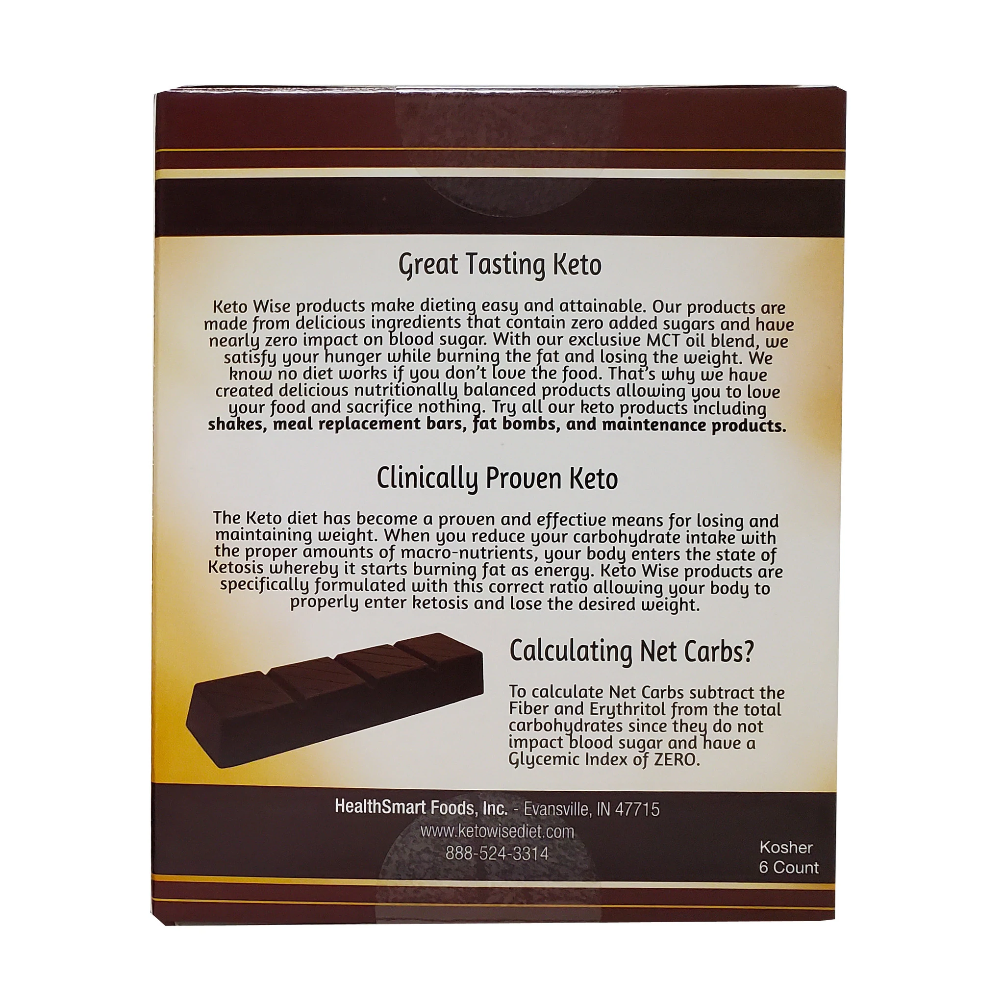 Keto Wise Fat Bombs - Dark Chocolate Bar - High-quality Candies by Keto Wise at BariatricPal Store