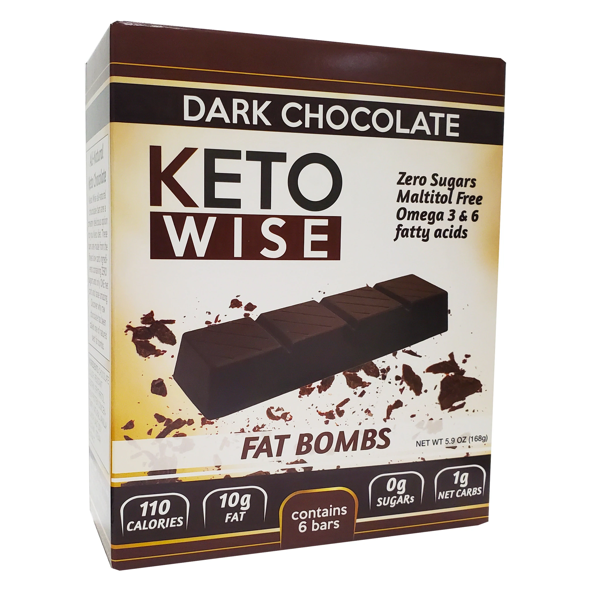 Keto Wise Fat Bombs - Dark Chocolate Bar - High-quality Candies by Keto Wise at BariatricPal Store