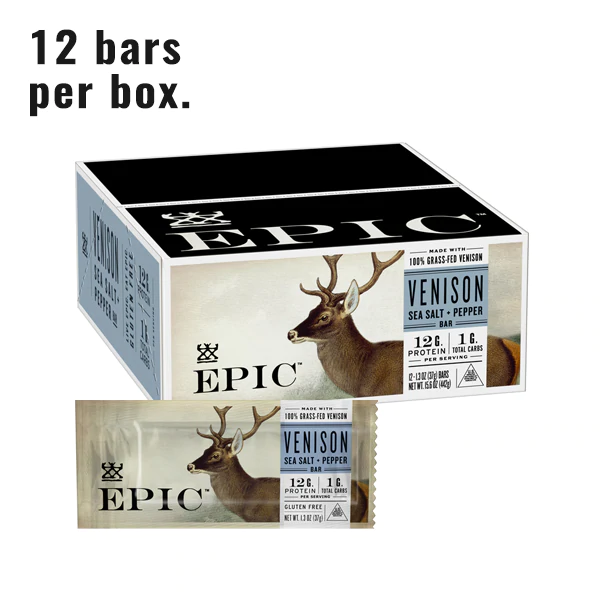 Epic Meat Bar - Venison Sea Salt Pepper Bar - High-quality Meat Bar by Epic at BariatricPal Store