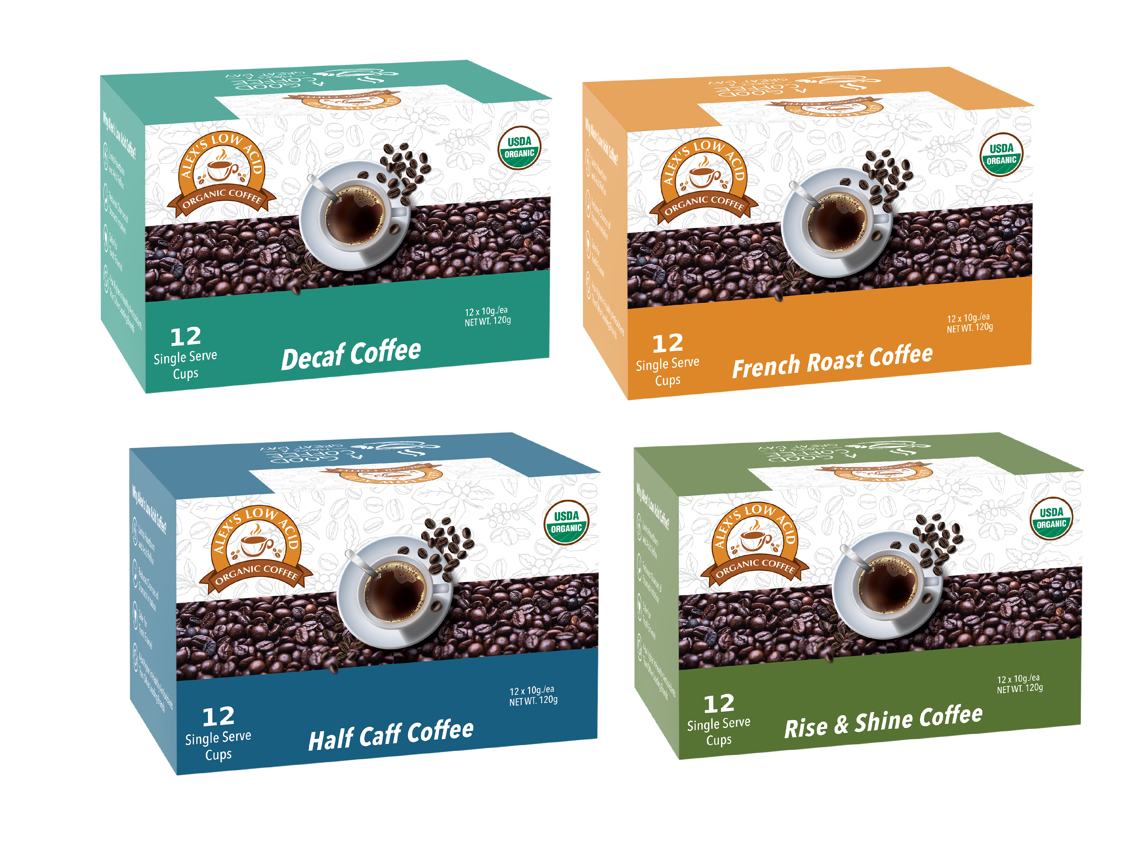 Alex's Low Acid Organic Coffee™ Ultimate K-Cup Variety Pack - High-quality Coffee by Alex's Low Acid Coffee at BariatricPal Store