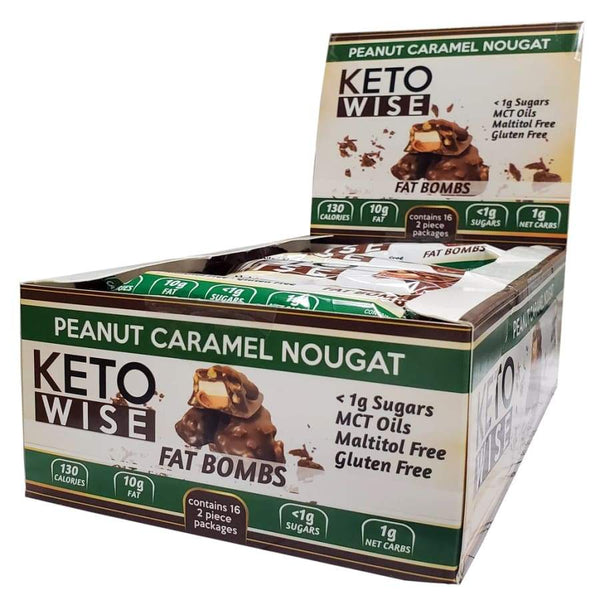 Keto Wise Fat Bombs - Peanut Caramel Nougat - High-quality Candies by Keto Wise at 