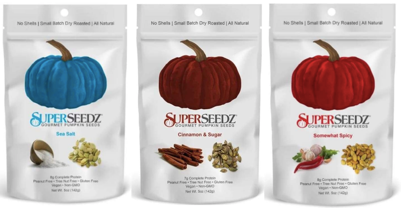 SuperSeedz Gourmet Pumpkin Seeds (5 oz) - 3 Flavor Variety Pack - High-quality Nut Snacks by SuperSeedz at 