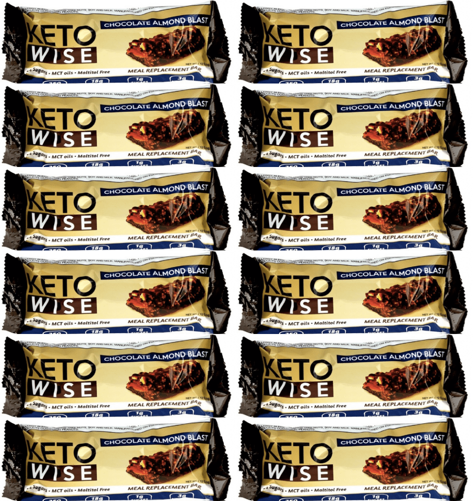 Keto Wise Meal Replacement Protein Bar - Chocolate Almond Blast - High-quality Protein Bars by Keto Wise at BariatricPal Store