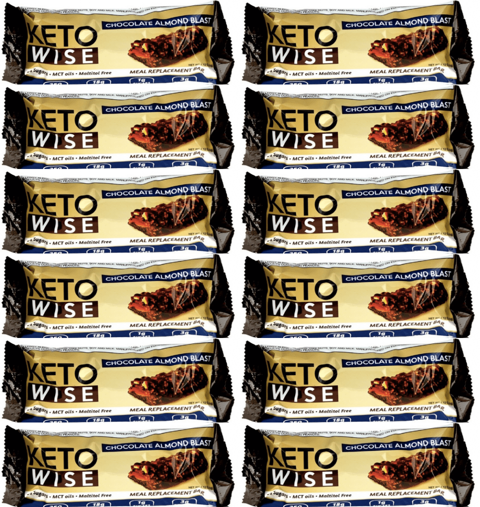 Keto Wise Meal Replacement Protein Bar - Chocolate Almond Blast - High-quality Protein Bars by Keto Wise at 