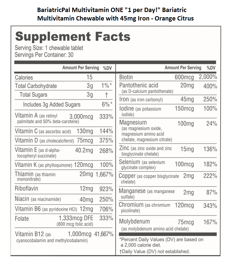 Gastric Bypass Complete Bariatric Vitamin Pack by BariatricPal - Chewables - High-quality by BariatricPal at BariatricPal Store