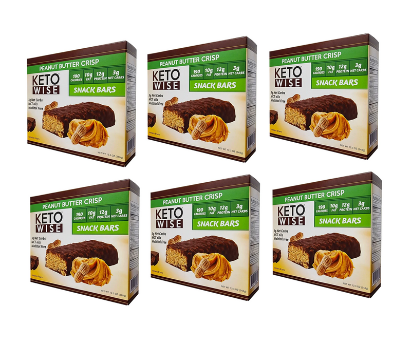 Keto Wise Snack Bars - Peanut Butter Crisp 6/Box - High-quality Protein Bars by HealthSmart at 