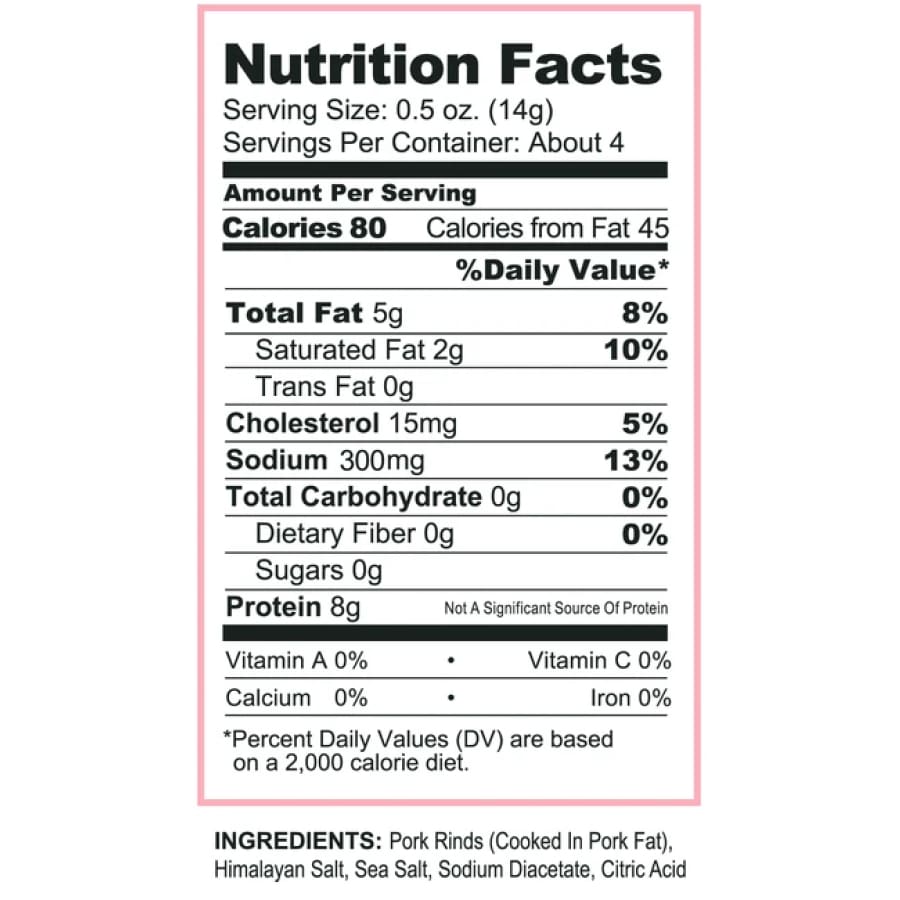 Pork King Good Pork Rinds - Himalayan Pink Salt & Vinegar - High-quality Pork Rinds by Pork King Good at BariatricPal Store