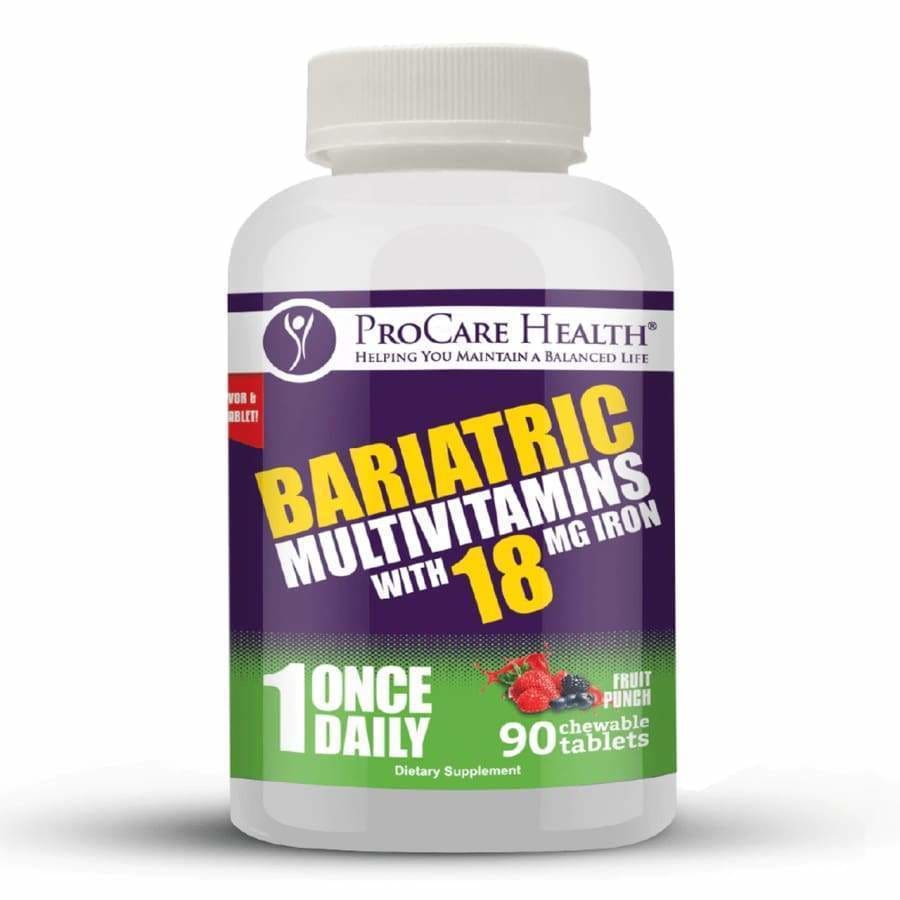 ProCare Health "1 per Day!" Bariatric MultiVitamin Chewable with 18mg Iron - Fruit Punch - High-quality Multivitamins by ProCare Health at BariatricPal Store
