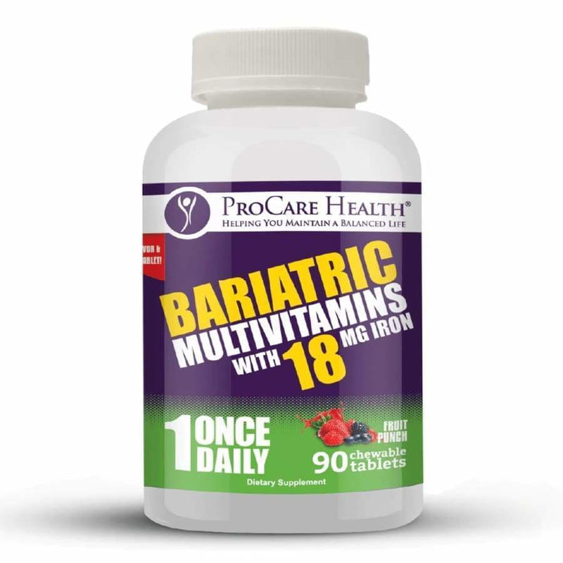 ProCare Health "1 per Day!" Bariatric MultiVitamin Chewable with 18mg Iron - Fruit Punch - High-quality Multivitamins by ProCare Health at 