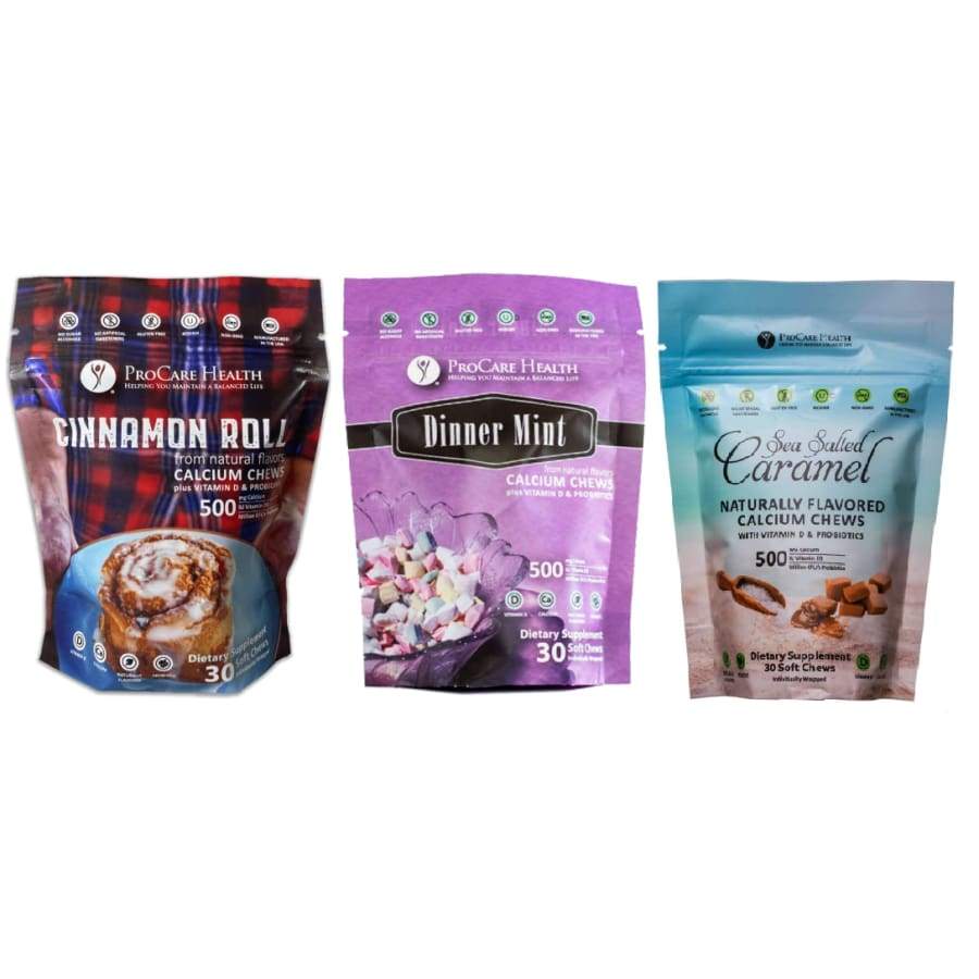 ProCare Health Calcium Soft Chew 500mg - 3 Flavor Variety Pack - High-quality Calcium by ProCare Health at BariatricPal Store