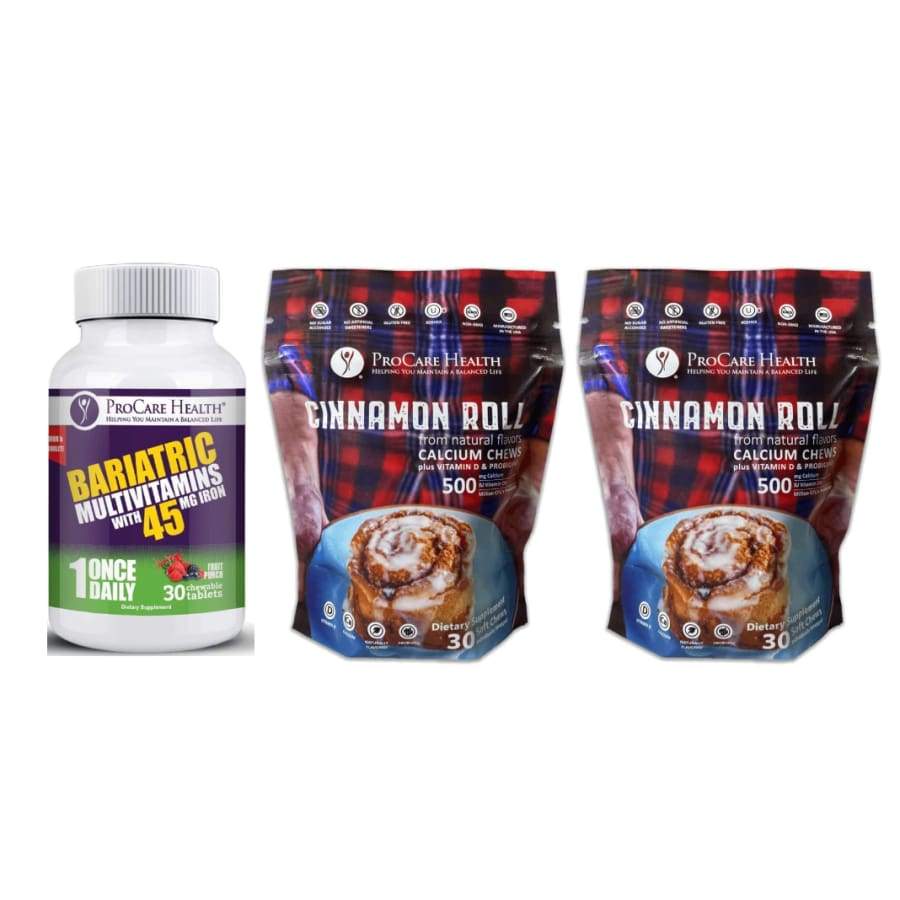 #Size_30-Day Supply #Flavor_Cinnamon Roll #ProCare Bariatric Multivitamin_Fruit Punch Chewable with 45mg Iron