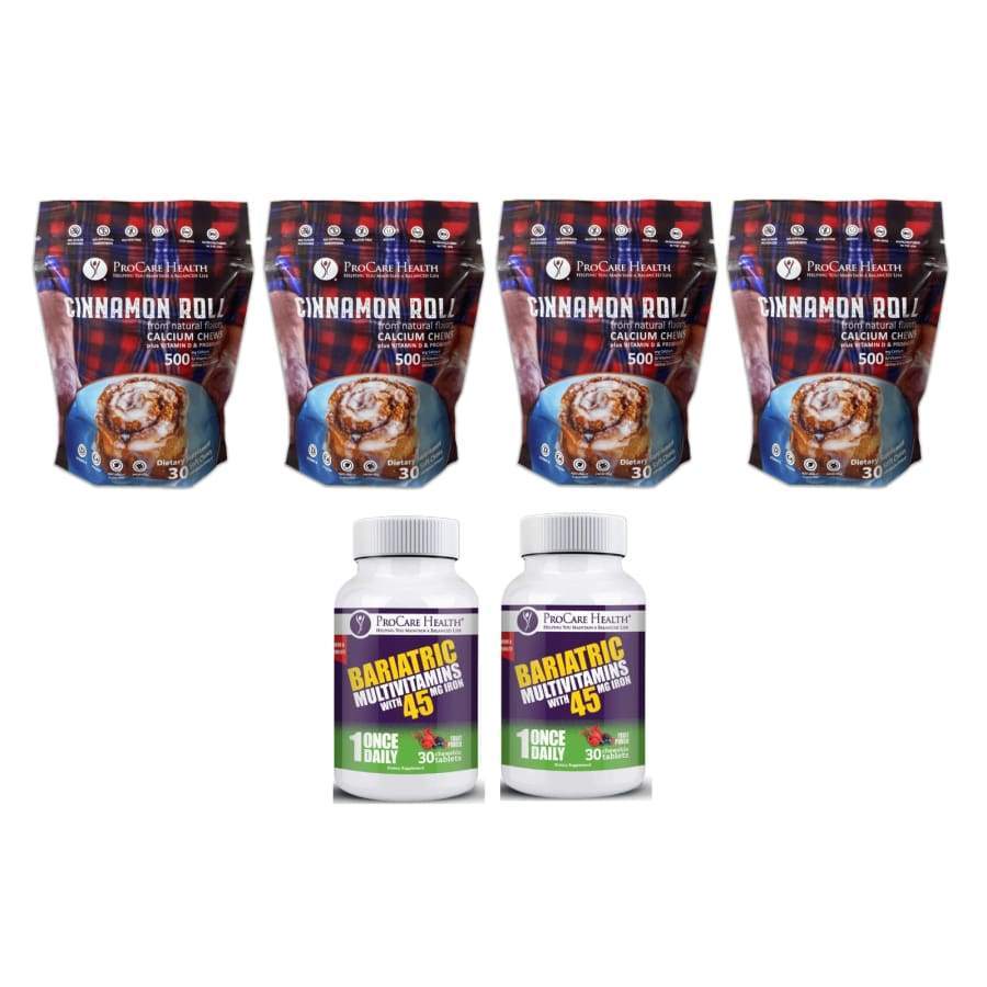 #Size_60-Day Supply #Flavor_Cinnamon Roll #ProCare Bariatric Multivitamin_Fruit Punch Chewable with 45mg Iron
