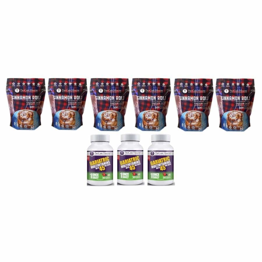#Size_90-Day Supply #Flavor_Cinnamon Roll #ProCare Bariatric Multivitamin_Fruit Punch Chewable with 45mg Iron