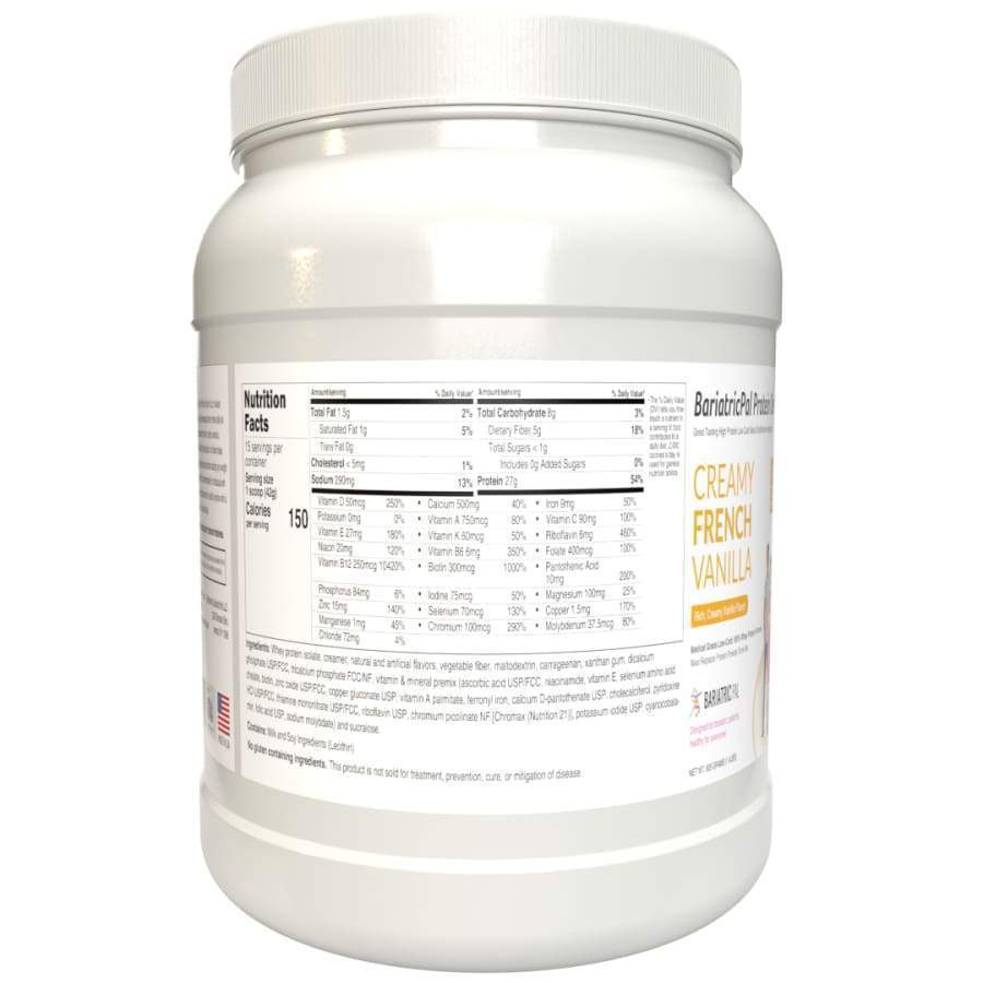 Protein ONE™ Complete Meal Replacement with Multivitamin, Calcium & Iron by BariatricPal - Creamy French Vanilla (15 Serving Tub) - High-quality Protein Powder Tubs by BariatricPal at BariatricPal Store