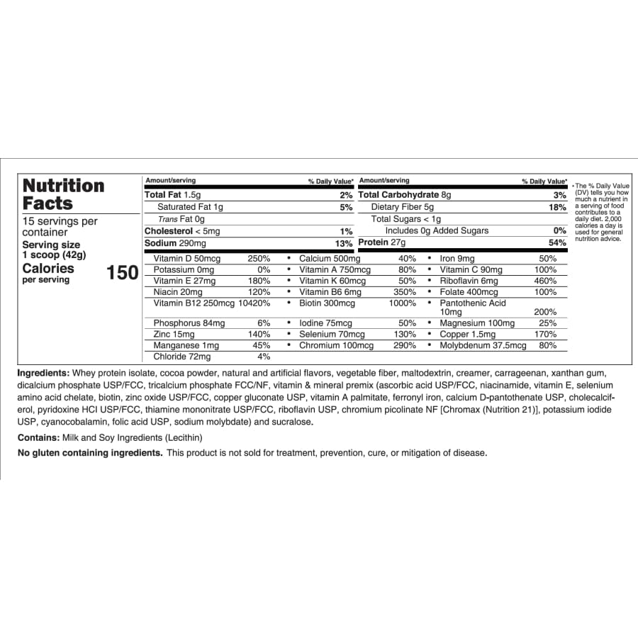 Protein ONE™ Complete Meal Replacement with Multivitamin, Calcium & Iron by BariatricPal - Double Chocolate Fudge (15 Serving Tub) - High-quality Protein Powder Tubs by BariatricPal at BariatricPal Store