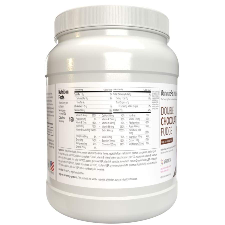 Protein ONE™ Complete Meal Replacement with Multivitamin, Calcium & Iron by BariatricPal - Double Chocolate Fudge (15 Serving Tub) - High-quality Protein Powder Tubs by BariatricPal at BariatricPal Store