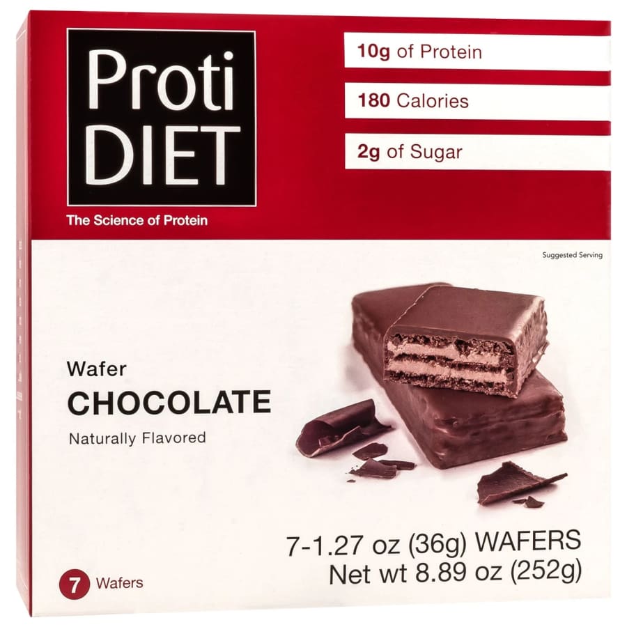 Proti Diet 10g Protein Wafer Bars - Chocolate - High-quality Protein Bars by Proti Diet at BariatricPal Store