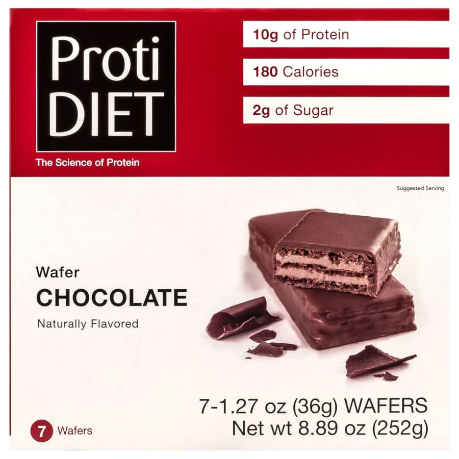 Proti Diet 10g Protein Wafer Bars - Chocolate - High-quality Protein Bars by Proti Diet at BariatricPal Store