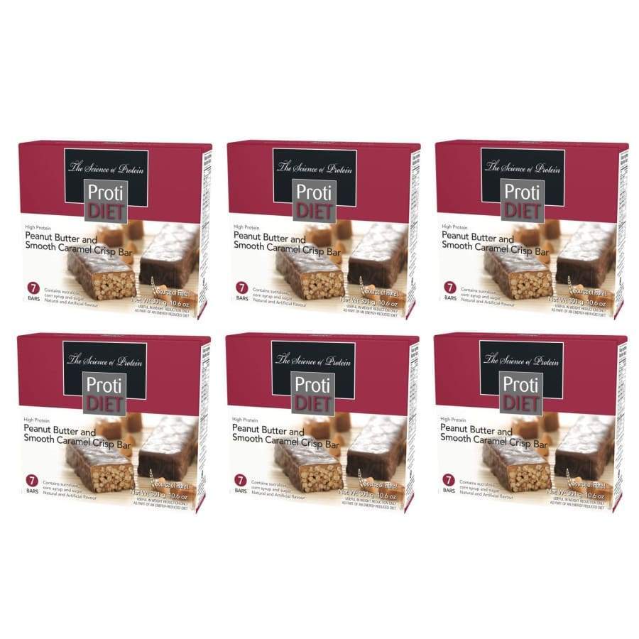 Proti Diet 15g Protein Bars - Peanut Butter and Smooth Caramel Crisp - High-quality Protein Bars by Proti Diet at BariatricPal Store