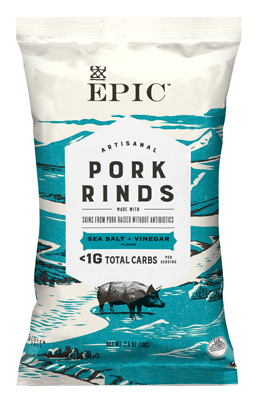 Epic Baked Pork Rinds - Sea Salt Vinegar 2.5 oz - High-quality Pork Rinds by Epic at 