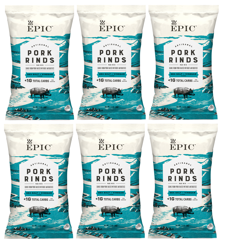 Epic Baked Pork Rinds - Sea Salt Vinegar 2.5 oz - High-quality Pork Rinds by Epic at BariatricPal Store