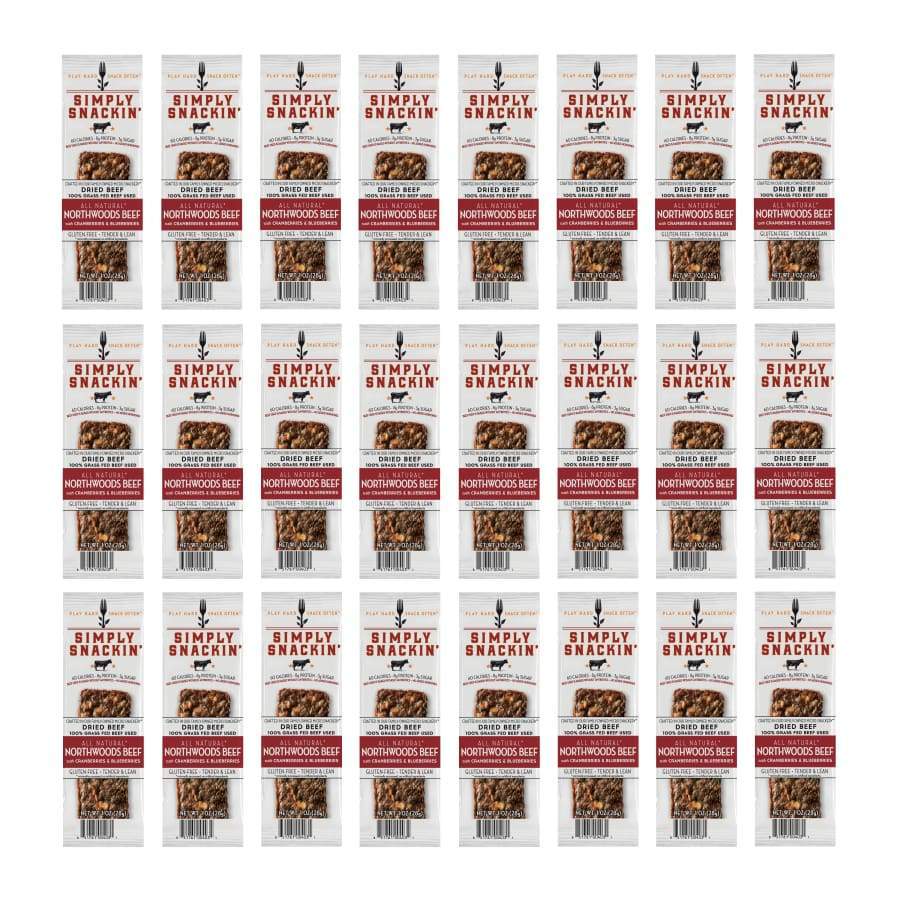 Simply Snackin' Beef Protein Snack - Northwoods Beef with Cranberries & Blueberries - High-quality Meat Snack by Simply Snackin' at BariatricPal Store