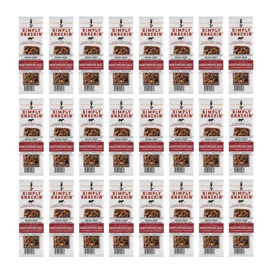 Simply Snackin' Beef Protein Snack - Northwoods Beef with Cranberries & Blueberries - High-quality Meat Snack by Simply Snackin' at 