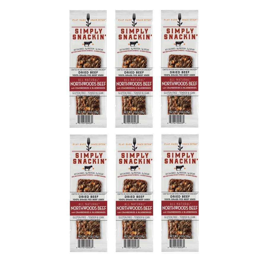 Simply Snackin' Beef Protein Snack - Northwoods Beef with Cranberries & Blueberries - High-quality Meat Snack by Simply Snackin' at BariatricPal Store