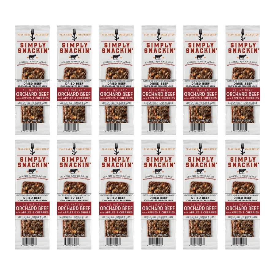 Simply Snackin' Beef Protein Snack - Orchard Beef with Apples & Cherries - High-quality Meat Snack by Simply Snackin' at BariatricPal Store