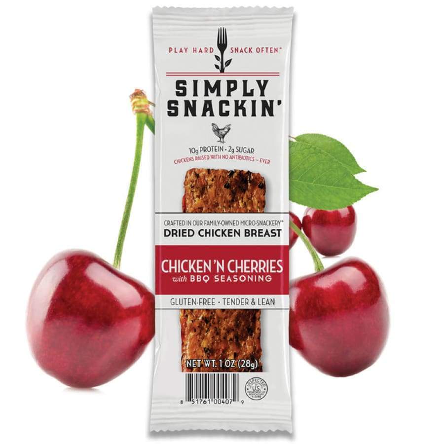 Simply Snackin' Chicken Protein Snack - Chicken' N Cherries with BBQ - High-quality Meat Snack by Simply Snackin' at BariatricPal Store