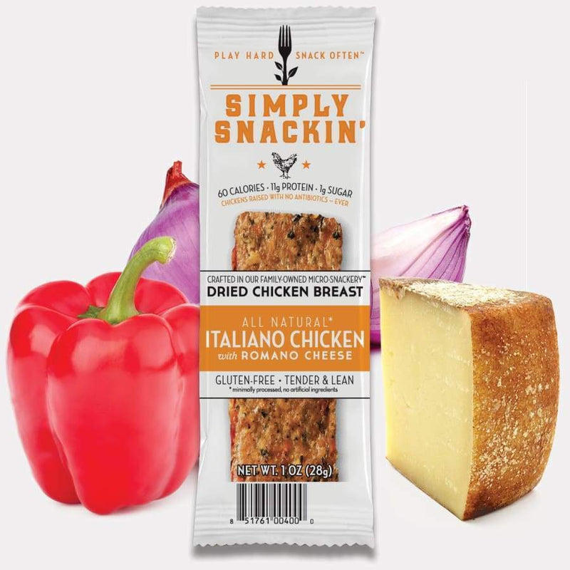 Simply Snackin' Chicken Protein Snack - Italiano Chicken with Romano - High-quality Meat Snack by Simply Snackin' at 