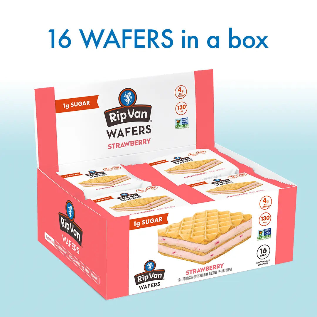 Wafer Snacks by Rip Van - Strawberry - High-quality Cakes & Cookies by Rip Van at BariatricPal Store