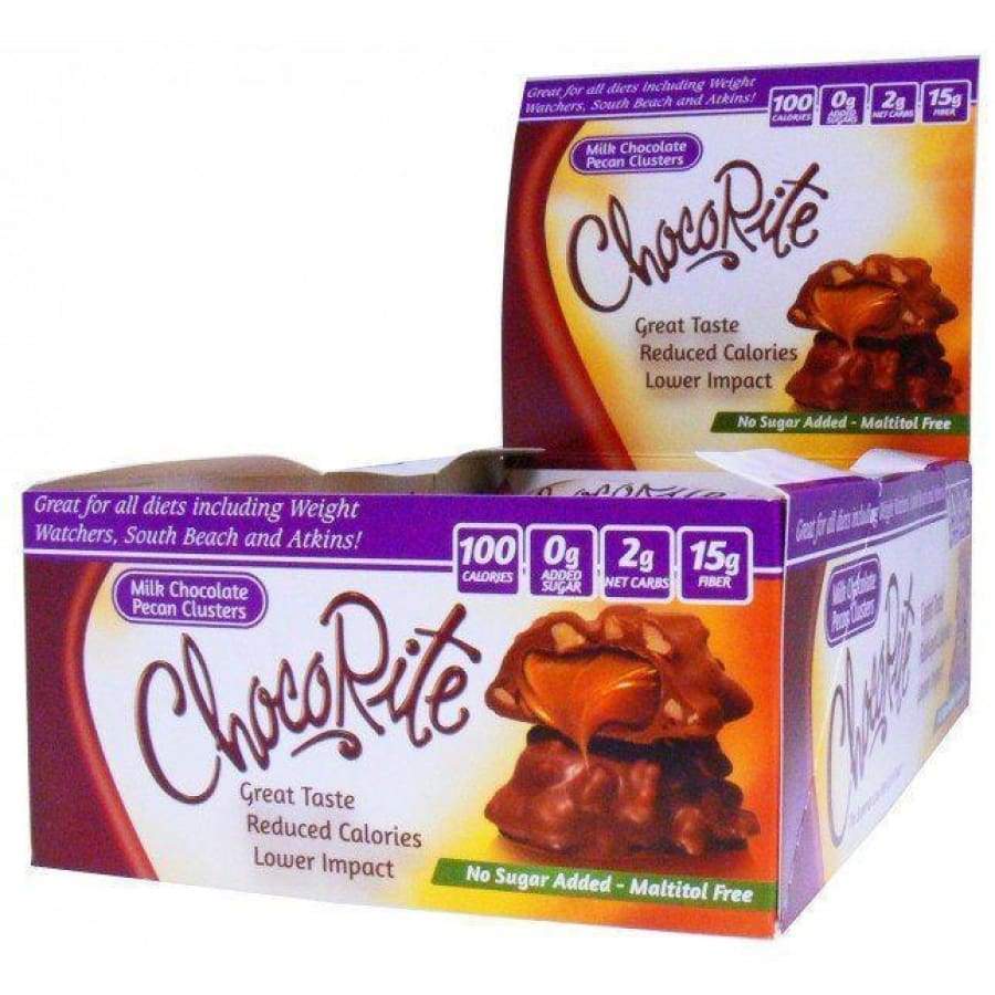 Sugar-Free Milk Chocolate Pecan Clusters by ChocoRite - 16/Box - High-quality Candies by HealthSmart at BariatricPal Store