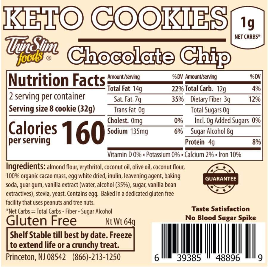 ThinSlim Foods CooKETOs - Chocolate Chip - High-quality Keto Cookies by ThinSlim Foods at BariatricPal Store